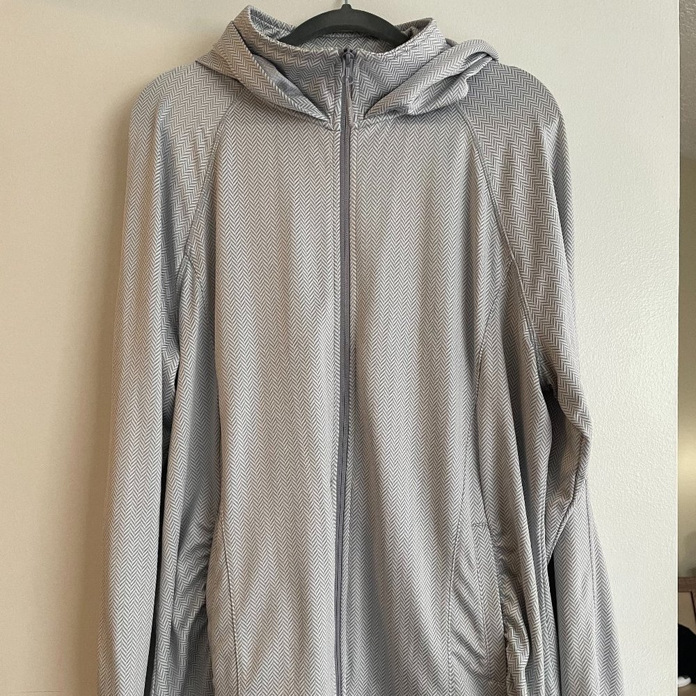 Grey/White Herringbone Track Jacket - XXL